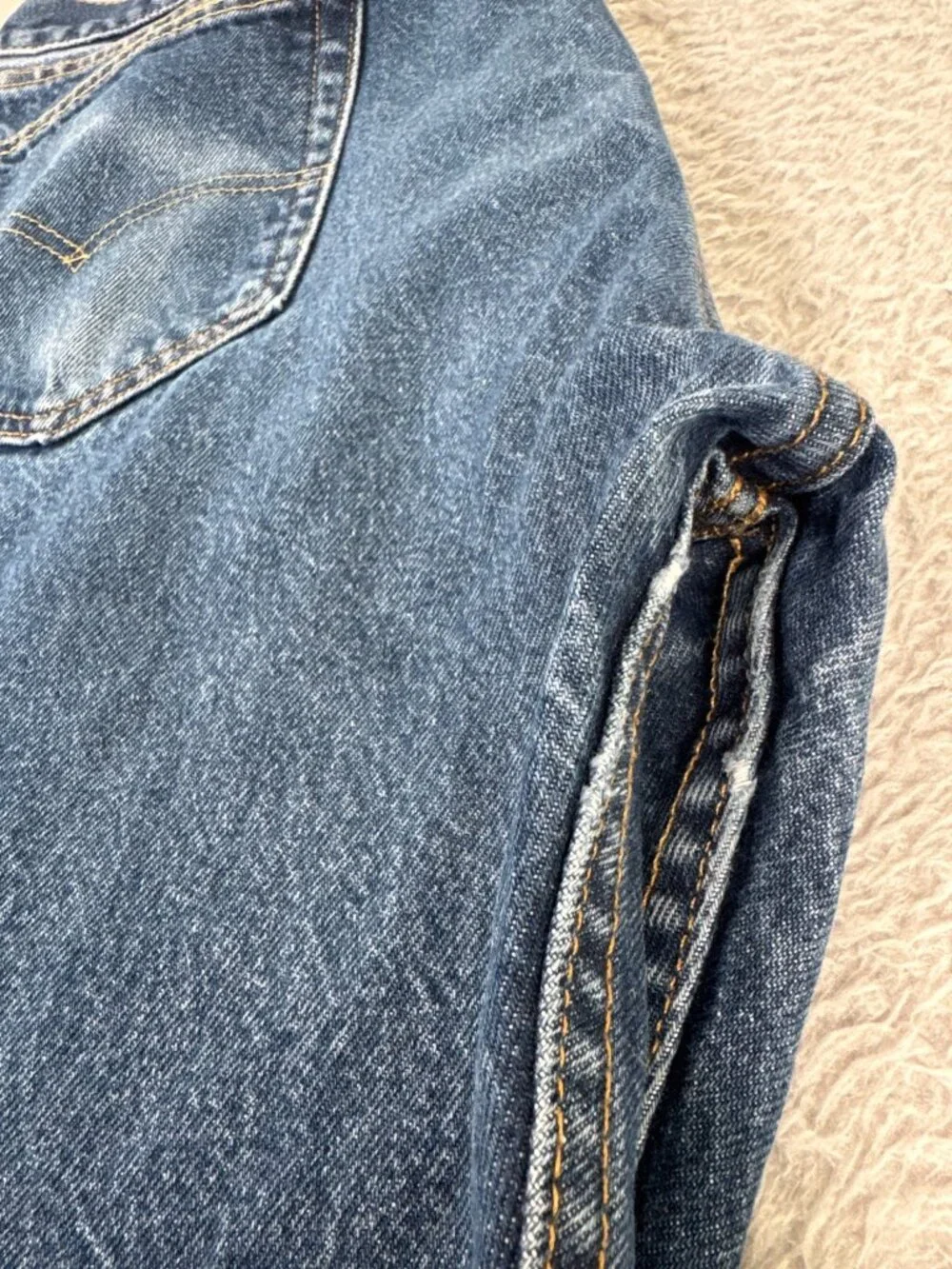 Levis 505 Regular Fit Jeans Mens 42 Denim Heavy Duty Work Outdoors